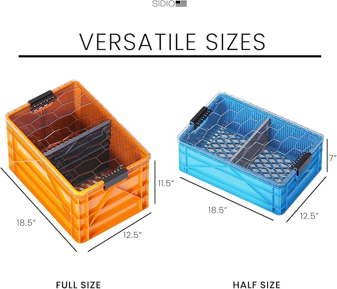 SIDIO CRATE Starter Pack - Two Full Size and One Half Size SidioCrate, Stackable Outdoor Organizer