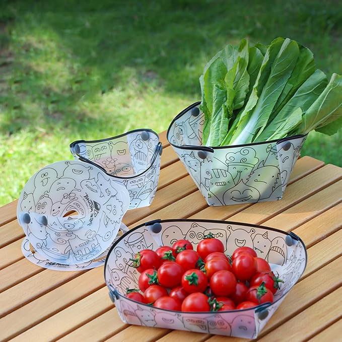 Collapsible Bowl Plate Set, Portable Camping Tableware, Food Grade Material Free Folding Plate for