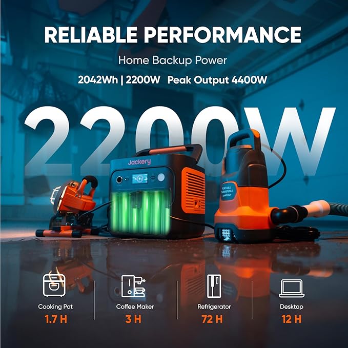 Jackery Explorer 2000 v2 Portable Power Station with Low Temperature Resistant Bag, 2042Wh/2200W
