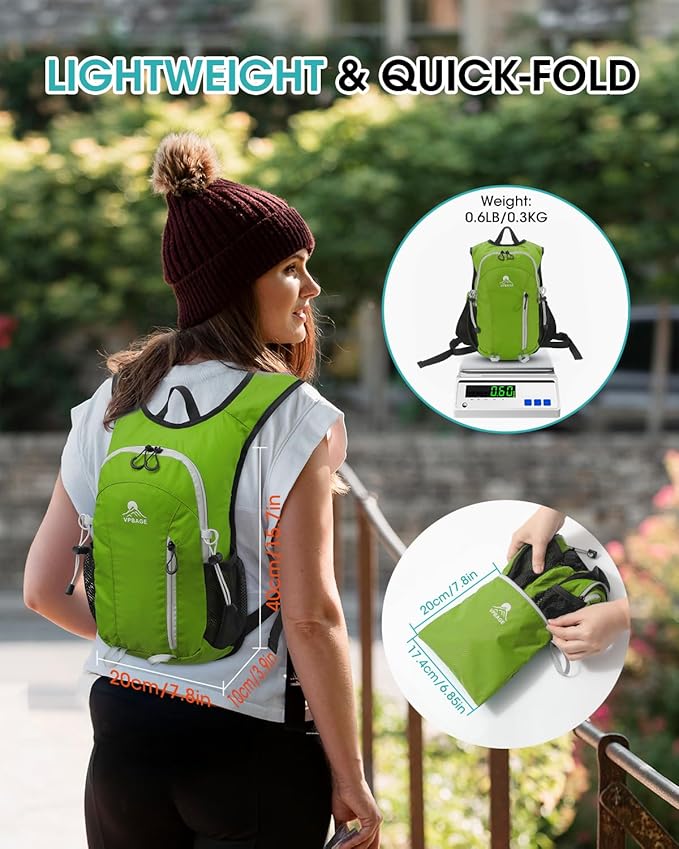 Small Hiking Backpack with Front Phone Holder, Packable Back pack with Chest and Waist Strap