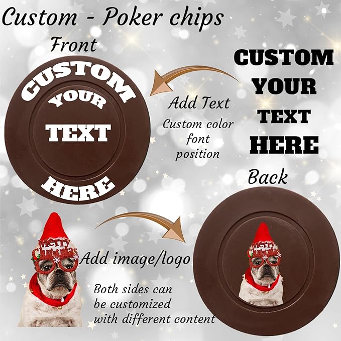 Custom Poker Chips Personalized Plastic Poker Chips with Logo Funny Parties Chips Print Your Photo