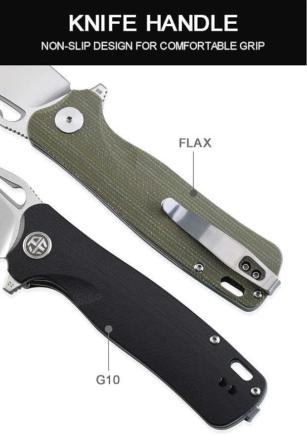Petrified fish PF868 Bunta,3.35" D2 Satin Blade,146g G10 Handle Flipper Folding knife (Gray G10