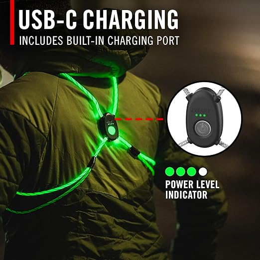 COAST LH150 Version 2.0 Rechargeable LED Hi-Vis Lighted Vest, 6+ Color Modes, Reflective, One Size