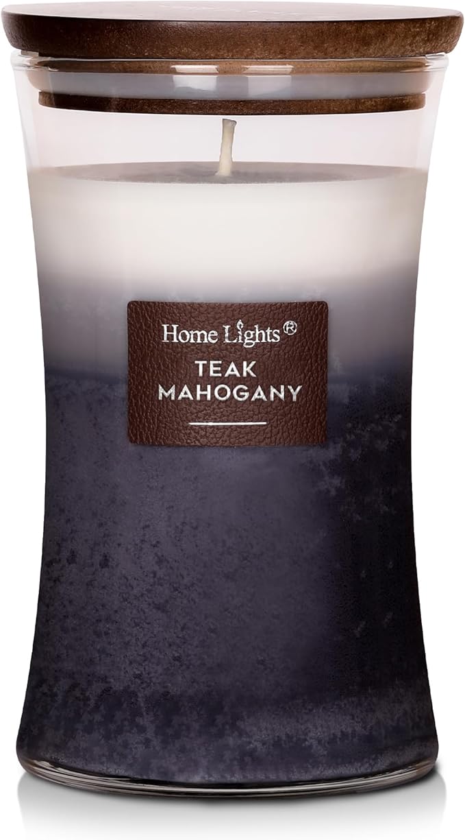 HomeLights 3-Layer Candles for Home Scented, 21.52 OZ Natural Soy Wax Scented Candles Burns Up to
