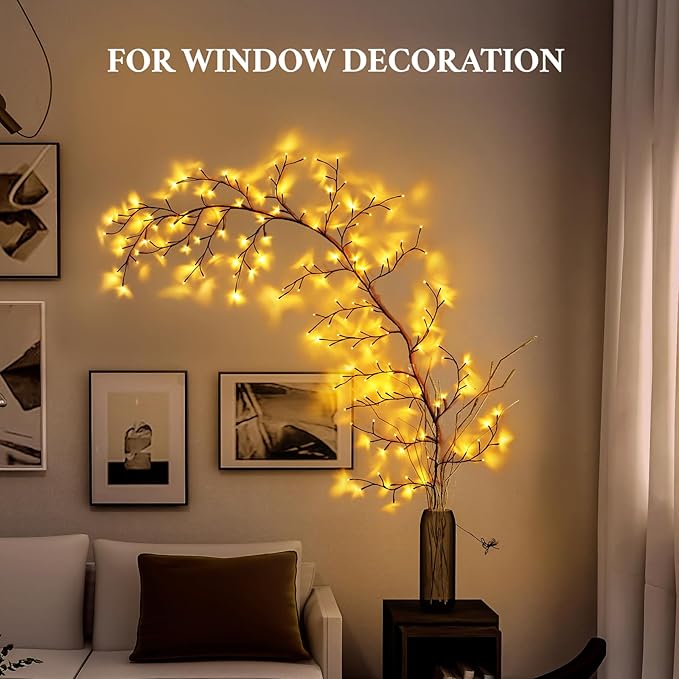 Enchanted Willow Vine Lights for Home Decor with 160LEDs, 8.2FT Wall Decoration Light with 8 Remote