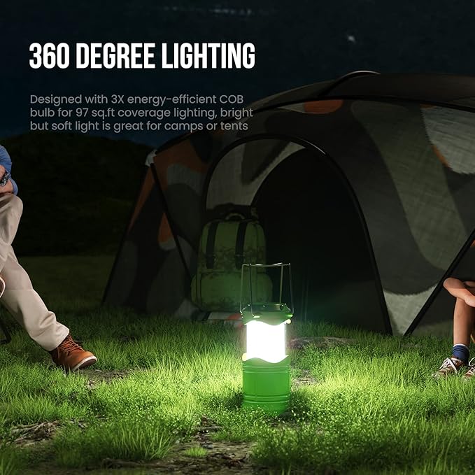 Lichamp LED Camping Lantern, 4 Pack Battery Powered Flashlight for Power Outages, Portable