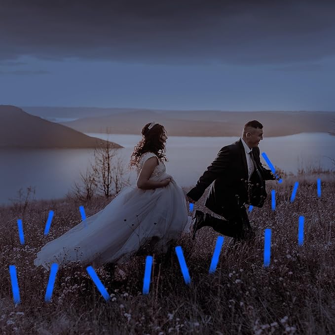 48Pack LED Glow Foam Sticks Bulk,Light Up Glow Sticks with 3 Flashing Modes,Blue Glow Wands Party