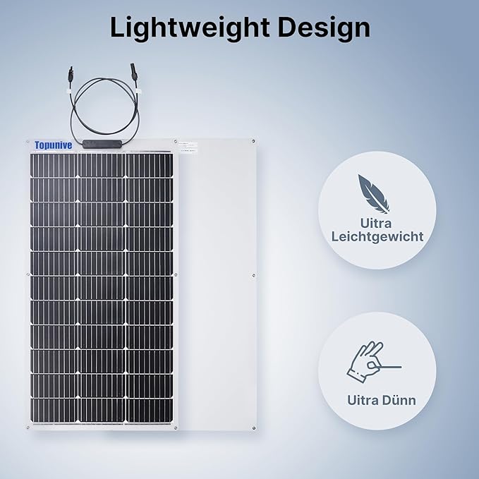 2PCS 100W 12V Flexible Solar Panel 9BB Monocrystalline Cell 12 Volt Semi-Flexible for Marine RV