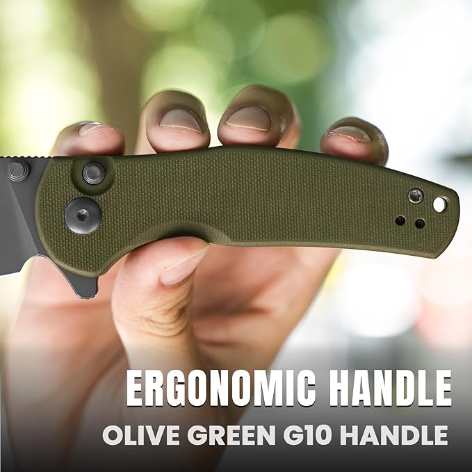 Kizer Mini Grouper Folding Pocket Knife, 3.16??D2 Blade G10 Handle Camping Folding Knife, Button