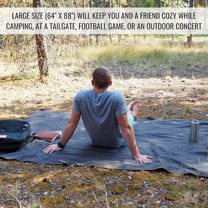 Arcturus Military Wool Blanket - Warm, Thick, Washable - Great for Outdoors, Camping, Stadium