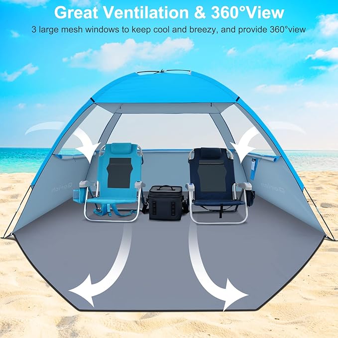 Gorich Beach Tent Sun Shelter for 3/4-5/6-7/8-10 Person with UPF 50ï¼?UV Protection, Lightweight &