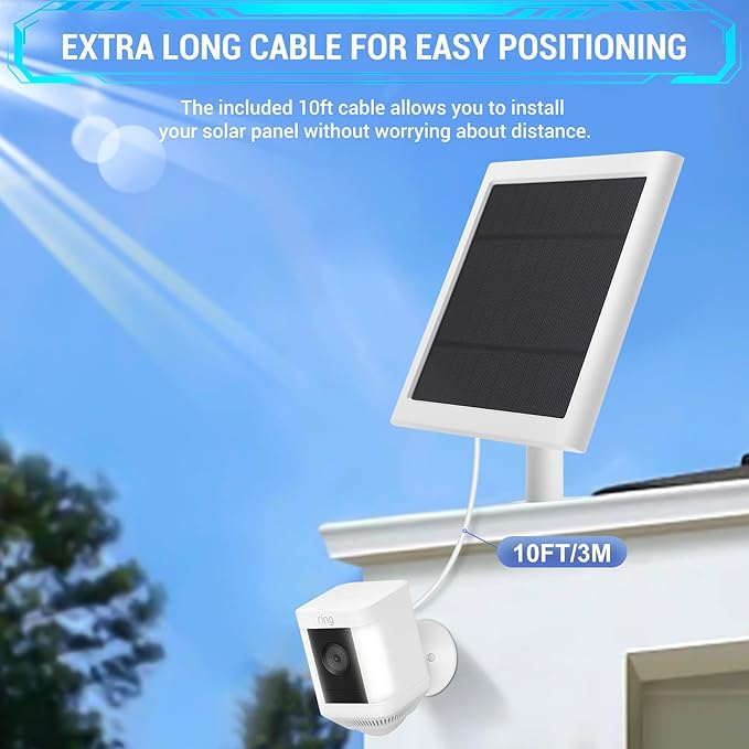 3 Pack - Solar Panel for Ring Camera, Compatible with Ring Spotlight Cam Plus/Pro(Battery) & Rings