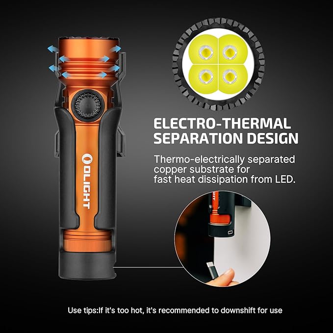 OLIGHT Seeker 4 Pro Rechargeable Flashlights, 4600 Lumens High Powerful Bright Light with USB C