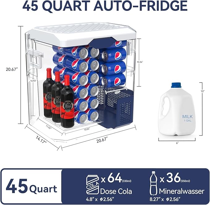 12 Volt Refrigerator Car Fridge Portable 12V 45 Quart Freezer Compressor Cooler 12V/24V DC 110～240