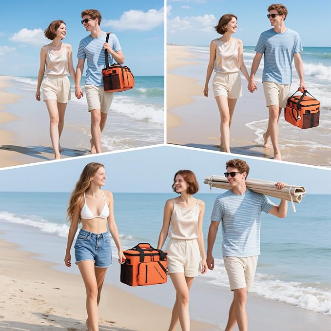 Maelstrom Cooler Bag, 30 Cans Beach Cooler, Large Leakproof Insulated Soft Cooler with Bottle