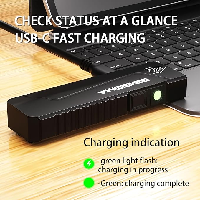 1500 Lumen Compact Flat Flashlight 2Pack, USB-C Rechargeable Ultra Thin Portable EDC Flashlight
