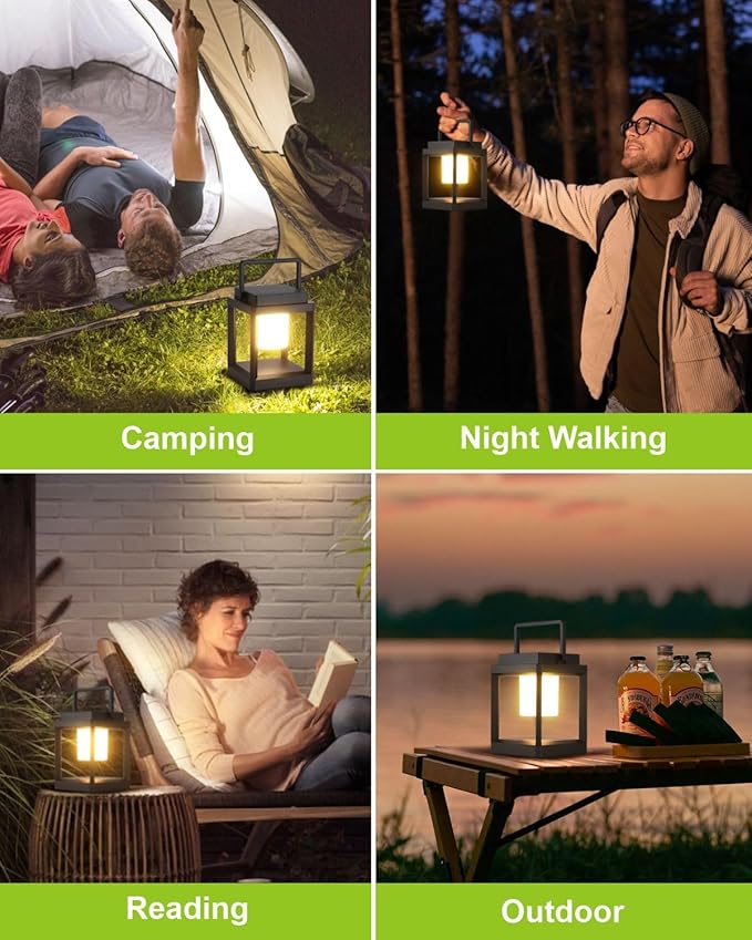 Outdoor Table Lamp, Led Lamps for Nightstand, Solar Lanterns Outdoor Hanging for Patio Waterproof