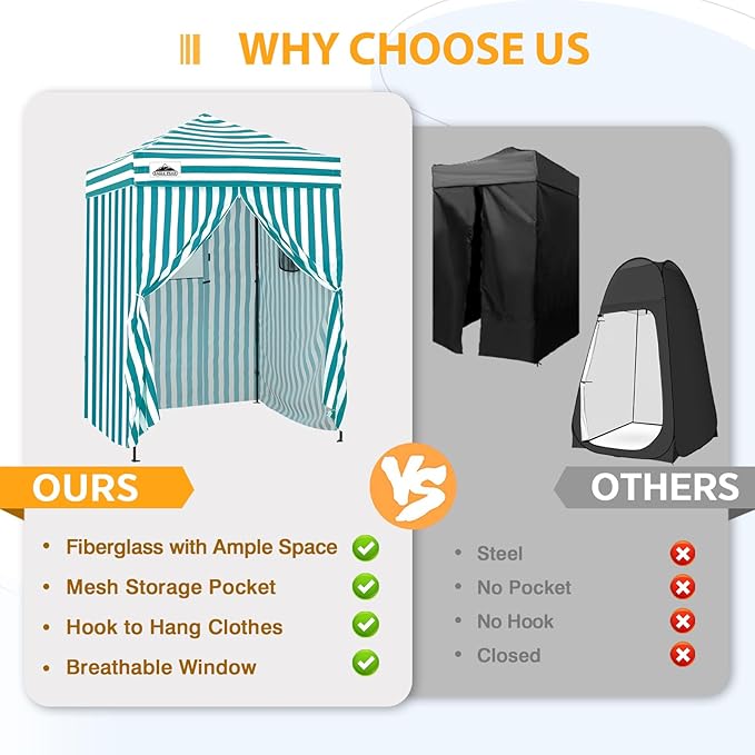 EAGLE PEAK Flex Ultra Compact 5x5 Pop-up Canopy, Sun Shelter, Changing Room, Portable Privacy Tent