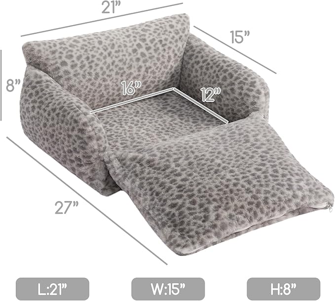 Hollypet Cat Bed Fluffy Plush Mutifuctional Double-Layer Soft Pet Couch Orthopedic Sofa Nest Beds
