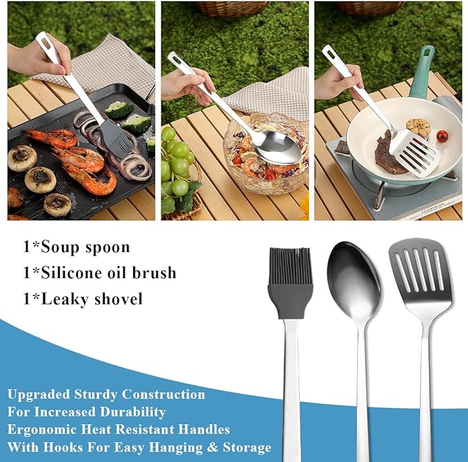 Kyraton Camping Cooking Set 15 Pack, Camping Cookware, Camping Supplies, Portable Camping Kitchen