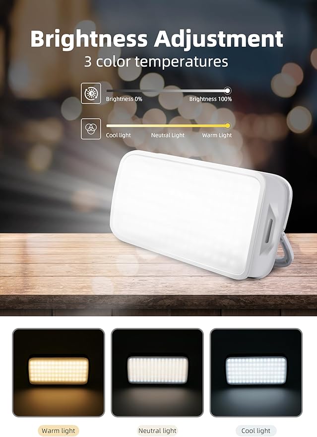 Portable 1500LM LED Camping Lantern,10000mAh Rechargeable Battery, 3 Light Modes,Brackets,Magnetic