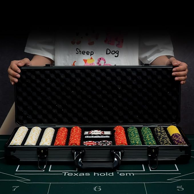 14 Gram Clay Poker Chips Set Texas Hold?™em 500PCS Poker Chips Set Blank Chips with High-End Chip