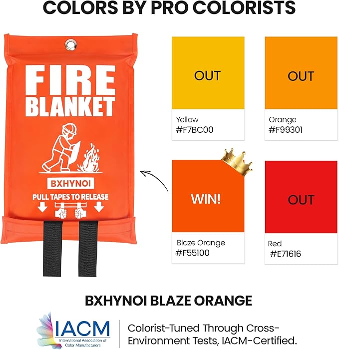 Fire Blanket for Home and Kitchen, 4 Pack 40"x 40" Emergency Fiberglass Fire Blanket with
