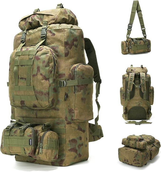 100L Camping Hiking Backpack,Molle military Tactical rucksack backpack,Waterproof Lightweight