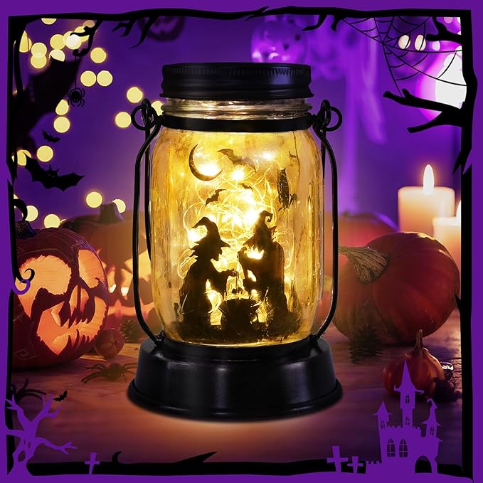 Halloween Decorations Halloween Decor Witch Solar Lanterns Witch Decorations Outdoor Lights Solar