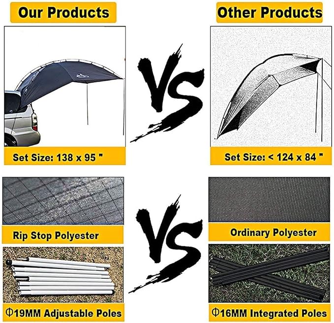 Versatility Camping Tent for Truck Bed,SUV RVing, Van,Trailer and Overlanding Portable Teardrop