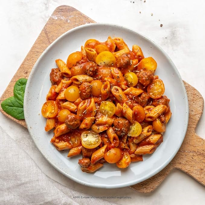HMR Penne Pasta with Meatballs Entrée | Pre-packaged Lunch or Dinner to Support Healthy Eating |