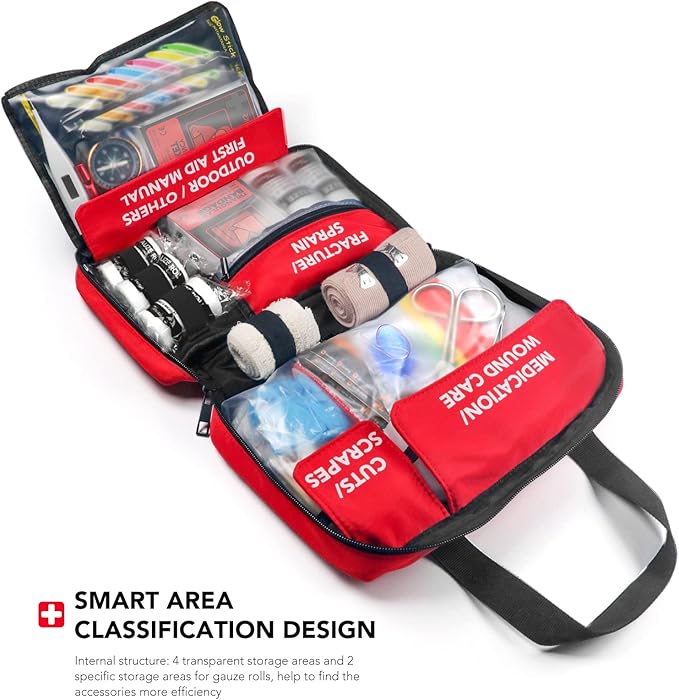 330 Piece First Aid Kit, Premium Waterproof Compact Trauma Medical Kits for Any Emergencies, Ideal
