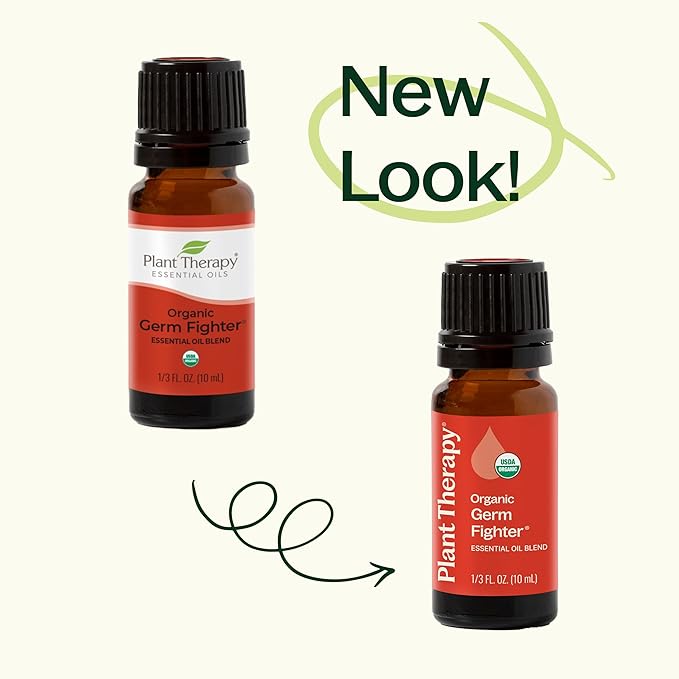 Plant Therapy Organic Fighter Essential Oil Blend 100% Pure, Undiluted, Therapeutic Grade 10 mL