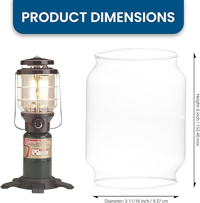 American Mantle Replacement Lantern Globe for Coleman Northstar Lanterns - 3.87"x4.6"x5.9"