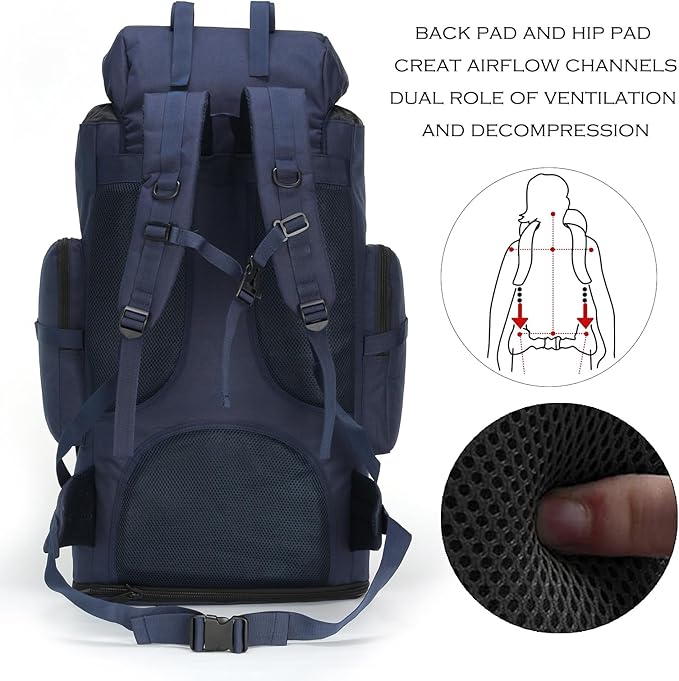 Hiking Backpack for Men 70L/100L Camping Backpack Military Rucksack Molle 3 Days Assault Pack for