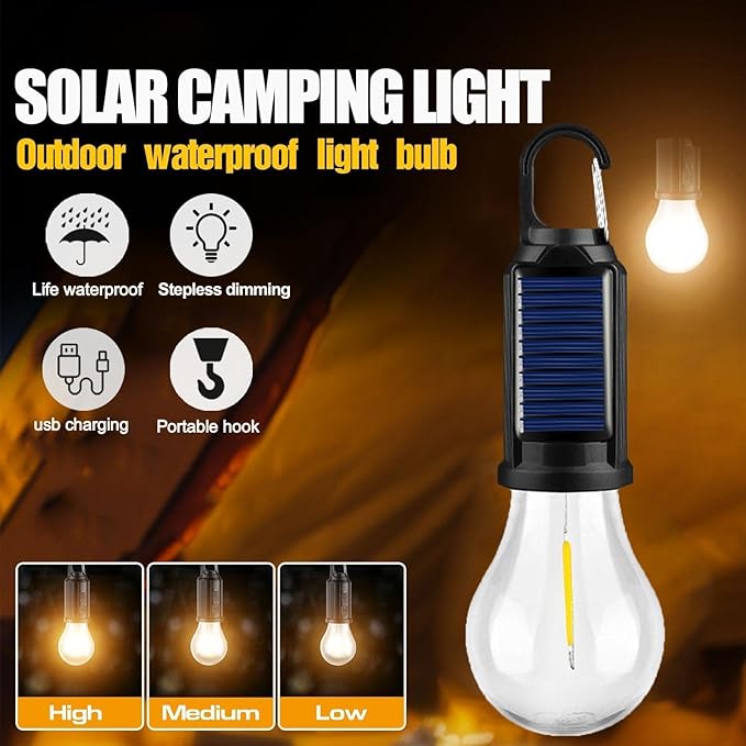 MODOAO Led Tent Lights 5 Pack Camping Lantern USB Rechargeable Solar Tent Lights,Outdoor Hanging