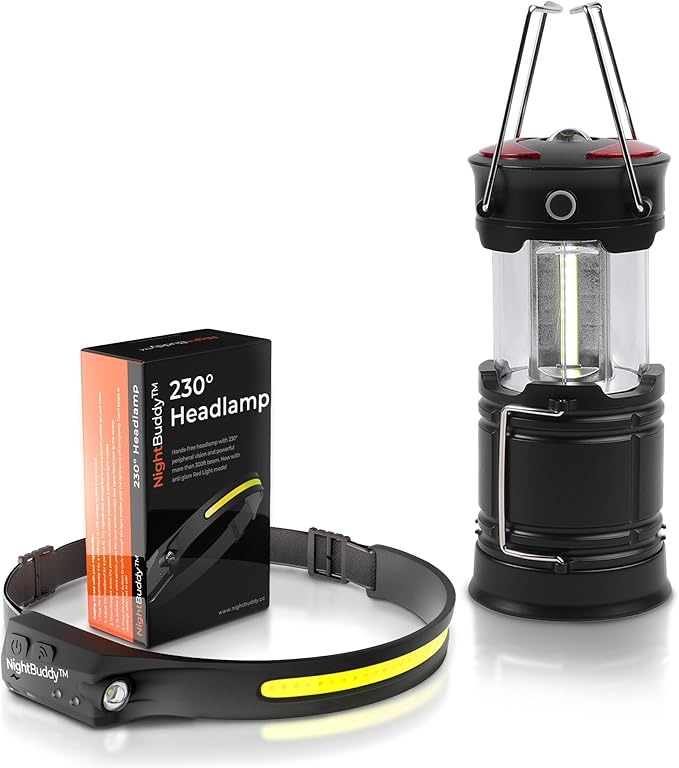 Night Buddy LED Headlamp Rechargeable Flashlight for Adults Camping Essentials Backpacking Lights