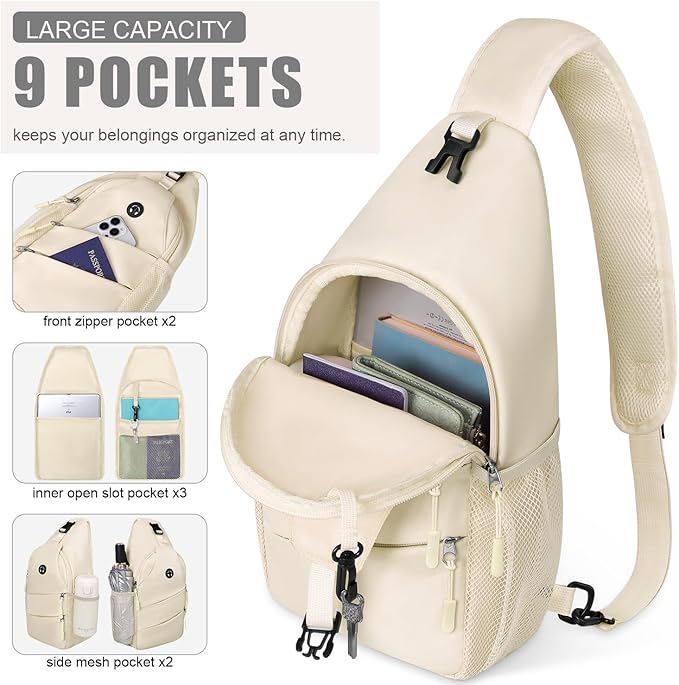 Crossbody Bags for Women Men Trendy Sling Bag Bakpack Casual Chest Bag with Convertible Shoulder