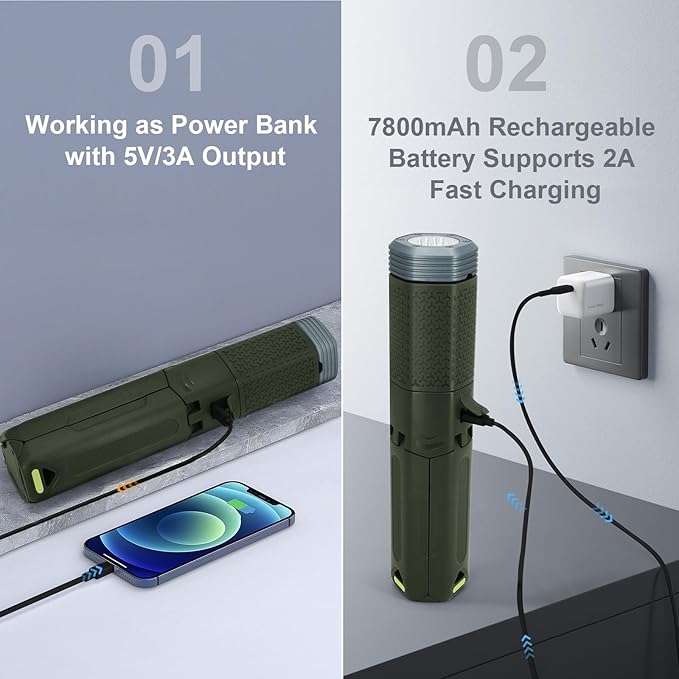 Telescopic Camping Lights,Portable Camping Lantern with Storage Bag,10500mAh Rechargeable Outdoor