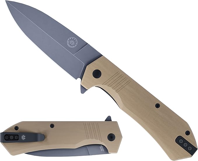 Off-Grid Knives - Stinger XL Folding Knife w. Spear Point Blade, Crucible 154CM Steel, G10 Scales