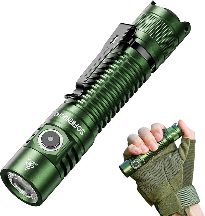 Sofirn SP31 V3.0 Pocket Flashlight Rechargeable, 1200 High Lumen Tactical Flashlight with Powerful
