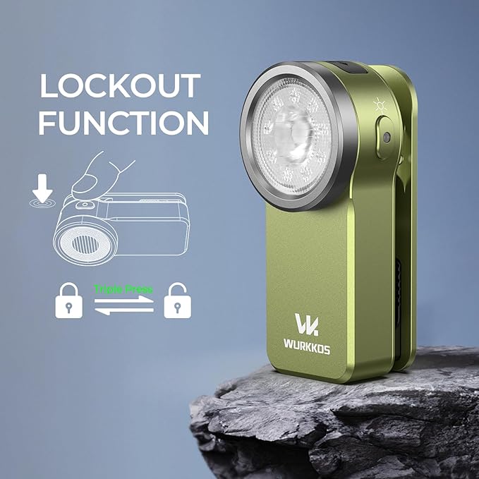 Wurkkos HD03 Rechargeable Flashlights EDC Clip-on Light, Bright 680 Lumens Pocket Flashlight