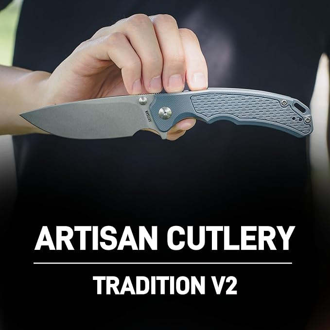 ARTISANCUTLERY Tradition V2 Pocket Knife, 3.58" S35VN Steel Blade with G10 Handle for Men