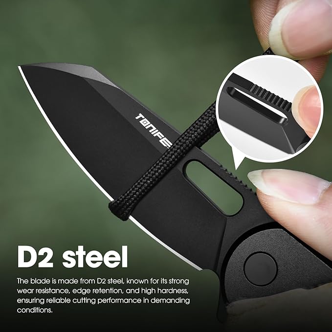 TONIFE Galaxy Mini Folding Knife with D2 Steel Blade and Aluminum Handle, EDC Pocket Tool for