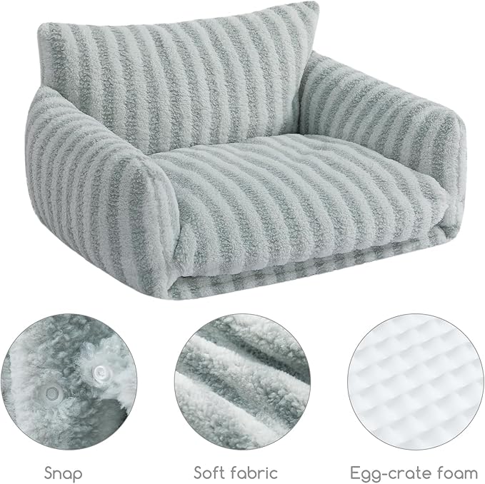 Hollypet Cat Bed Fluffy Plush Mutifuctional Double-Layer Soft Pet Couch Orthopedic Sofa Nest Beds