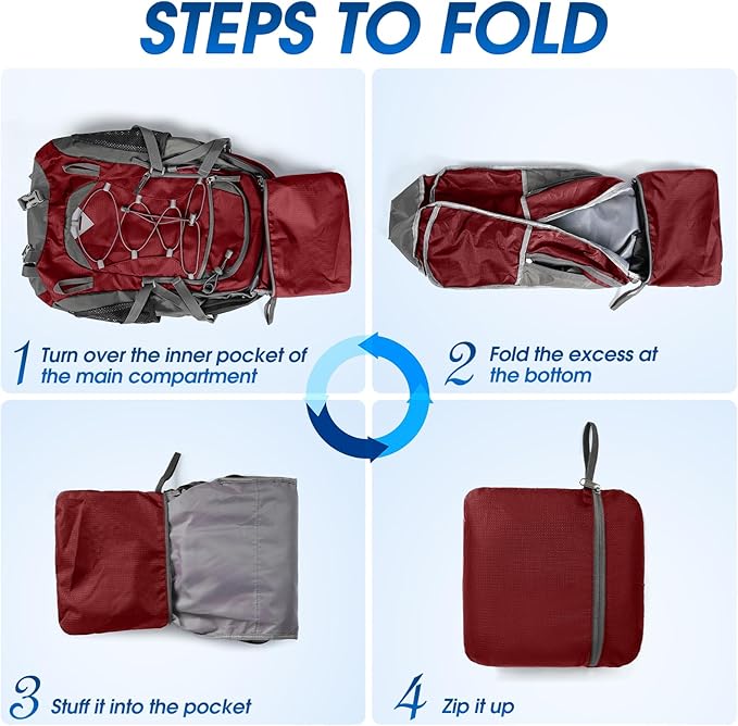 IGOLUMON Hiking Backpack 40L Packable Lightweight Camping Backpack Men Women Waterproof Hiking