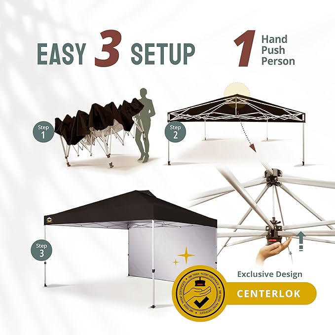 CROWN SHADES 12x12 Pop Up Canopy Tent Instant Commercial with 150D Silver Coated Fabric Including 1