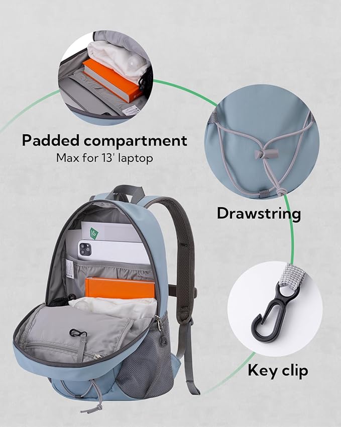 WATERFLY 12L Small Hiking Backpack: Day Pack Lightweight Travel Bag Camping Fitness Cycling Outdoor