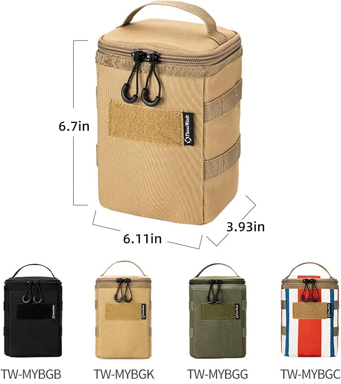 Lantern Storage Bag, Tactical Camping Storage Bag, Khaki