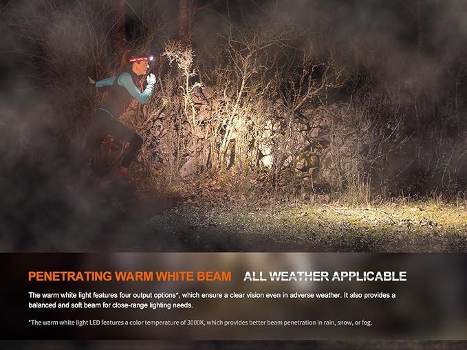 Fenix HM65R-T V2.0 Running Headlamp, 1600 Lumen White Light and Warm White Dual Beams, USB-C